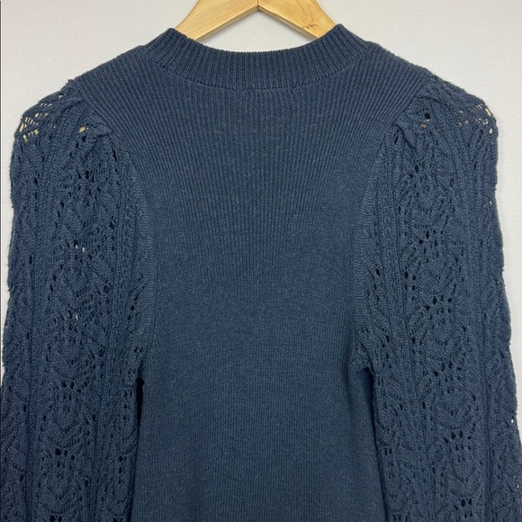 Splendid Pointelle Sweater Size Small Navy Blue Crewneck‎ - Picture 9 of 14